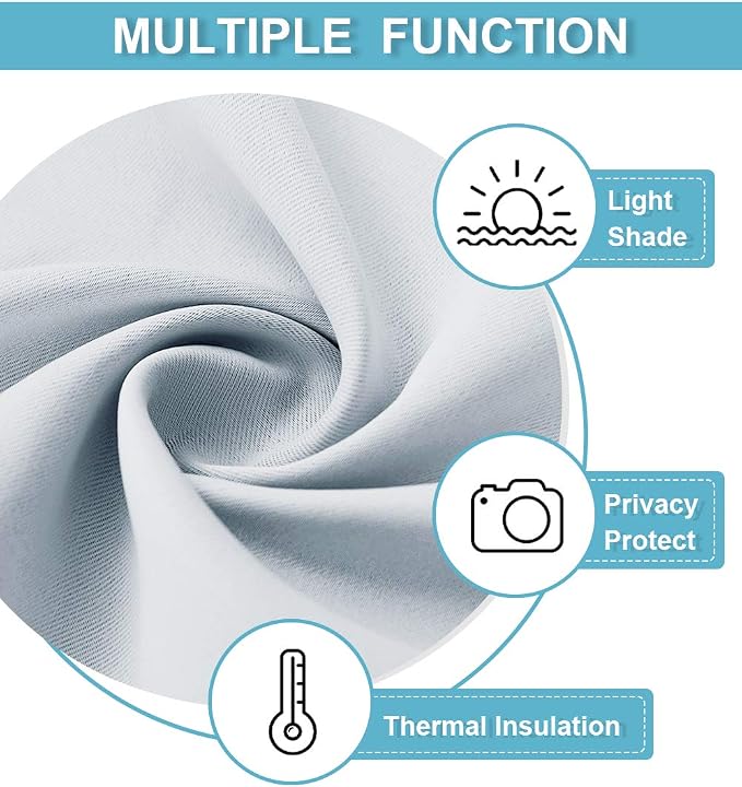 RYB HOME Blackout Curtains Soundproof Energy Saving Insulating Privacy Room - Image 7