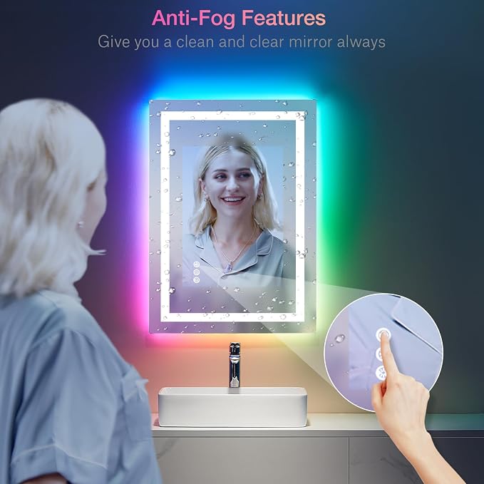LOAAO 20"X28" LED Bathroom Mirror - Image 5