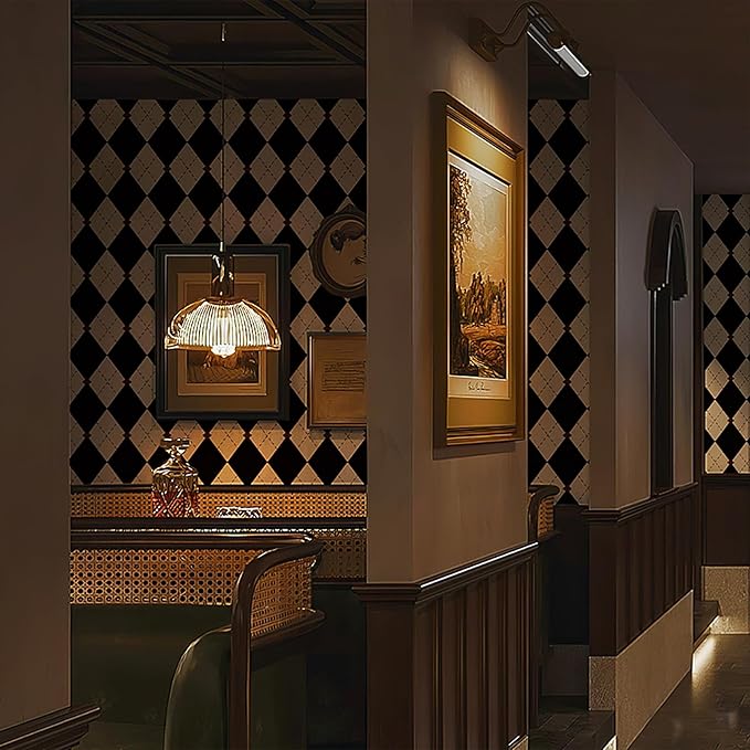Simon&Siff Retro Checkered Peel and Stick Wallpaper Black and White Wallpaper - Image 2