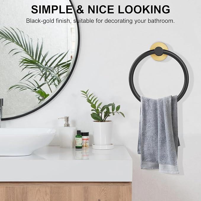 SetSail Towel Holder for Bathroom Wall Stainless Steel Hand Towel Ring Heavy - Image 6