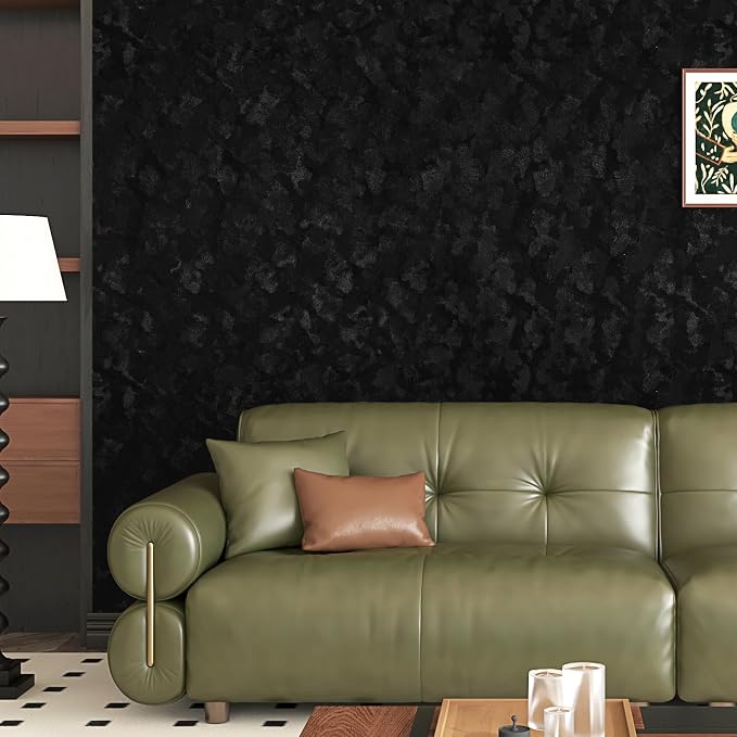 Wallercity Self Adhesive Felt Fabric Wallpaper Black Velvet Wallpaper Peel and - Image 6