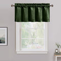 NICETOWN Velvet Cafe Windows Valance, Olive Green Window Treatment by NICETOWN