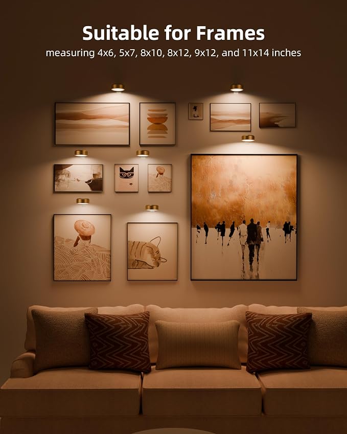 EZVALO Picture Lights for Wall, 2000mAh Rechargeable Battery Magnetic Poster - Image 7