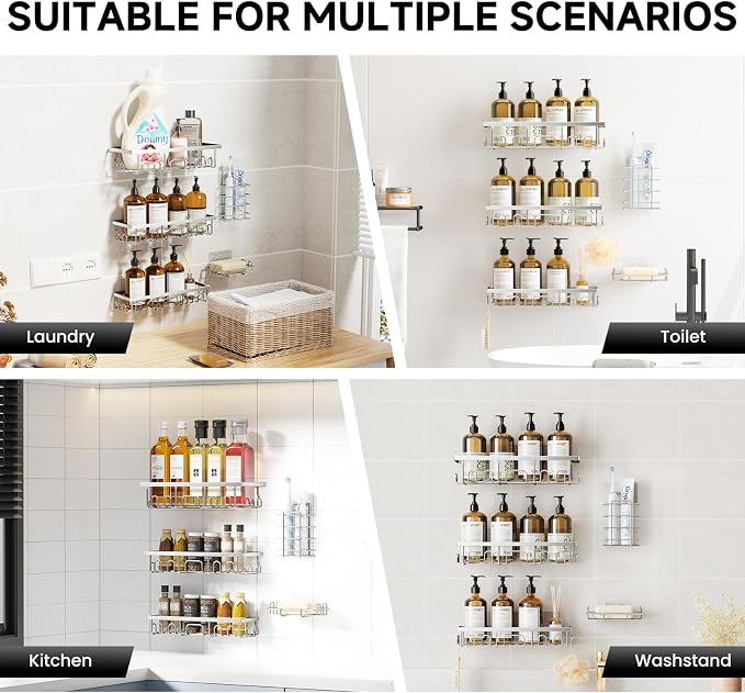 Shower Caddy, 5 Pack Shower Shelves - Image 8