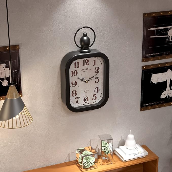 Menterry Small Retro Rectangle Wall Clock - Image 6