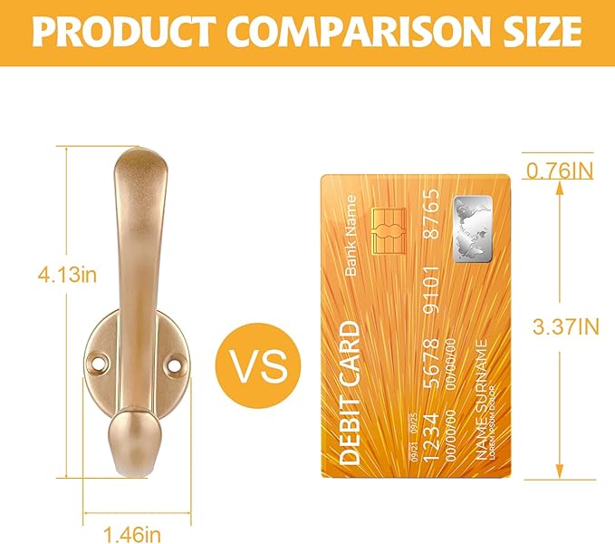 10 Pack Coat Hooks Wall Mount Heavy Duty Utility Retro Double Hooks - Image 4