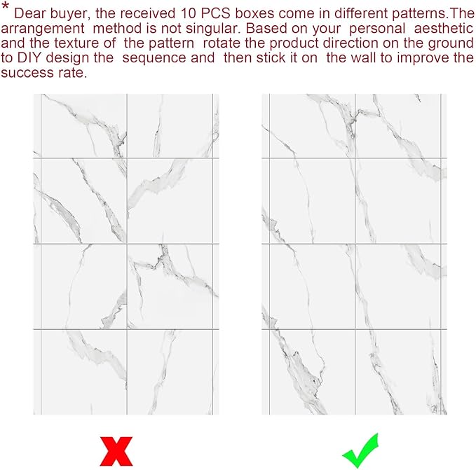 10pcs Thick Marble Peel and Stick Waterproof Wall Panels, Heat-Resistant - Image 8