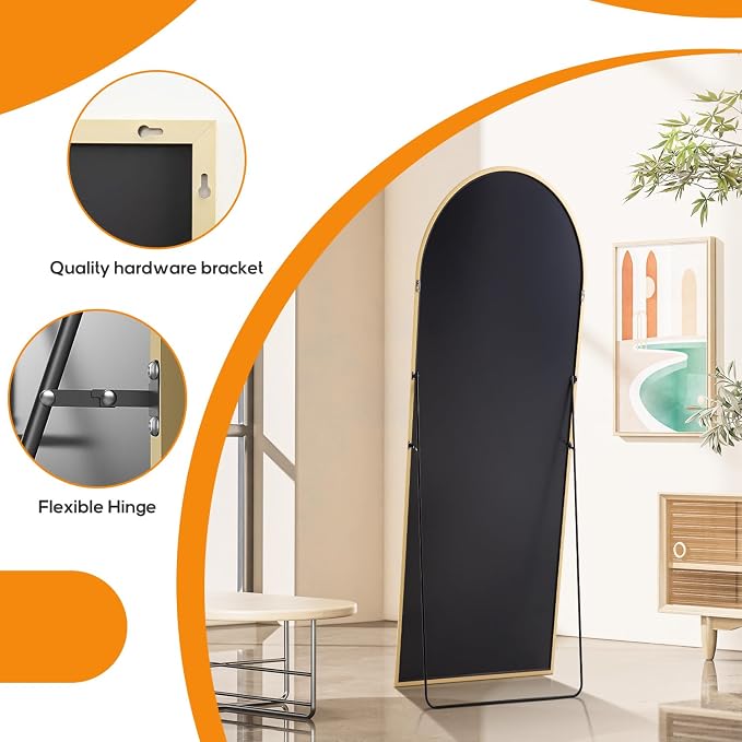 Arched Mirror Full Length, Upgraded 21"x64" Body Wall Mirrors - Image 6