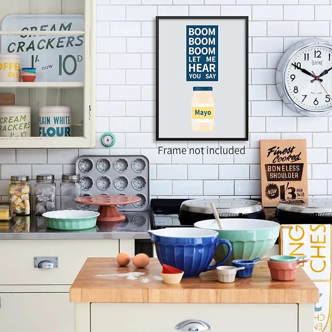 PDFI Kitchen Canvas Wall Art Vintage Mayonaise Jar Prints Funny Kitchen Signs - Image 4