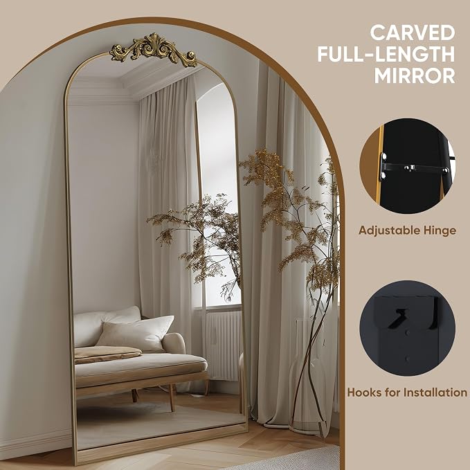 Antok Arched Full Length Mirror, Standing/Wall Hanging Large Mirror - Image 5