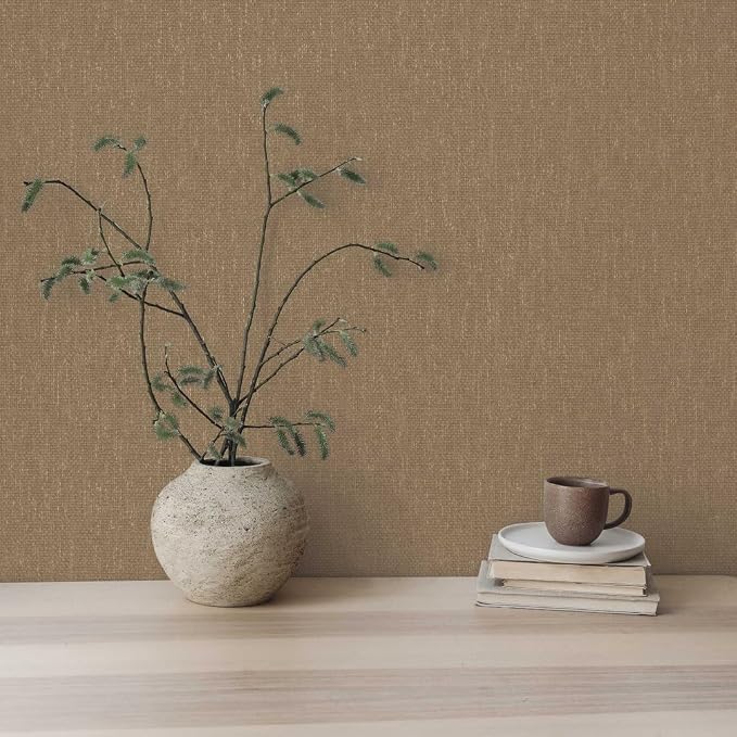 Tempaper x Jeremiah Brent Mushroom Textured Faux Grasscloth Primitivo Removable - Image 5