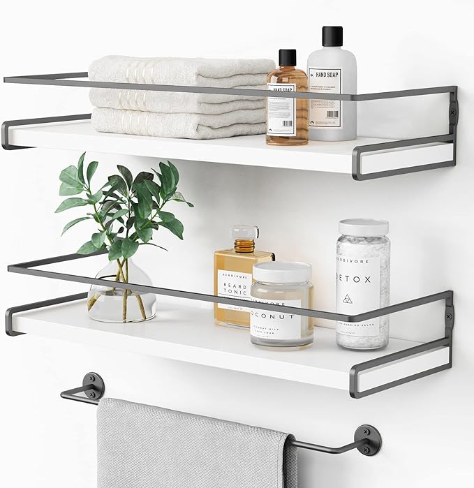 Forbena White Floating Shelves for Bathroom Organizer Over Toilet, Bathroom by Forbena