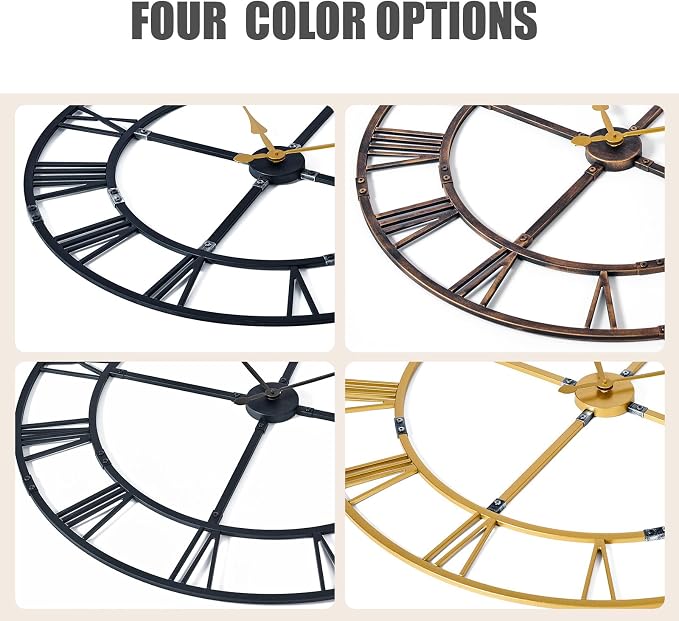 40 Inch Large Wall Clock for Living Room Decor – Easy-Assembly Silent - Image 7
