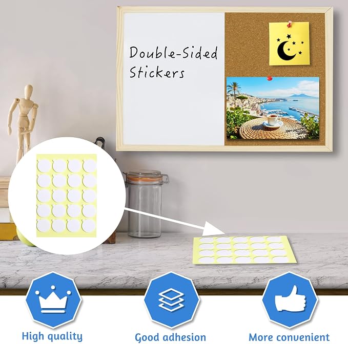 OWLKELA Dry Erase Cork Board 16.5"x12.6", Notice Pin Board, Memo Board - Image 5