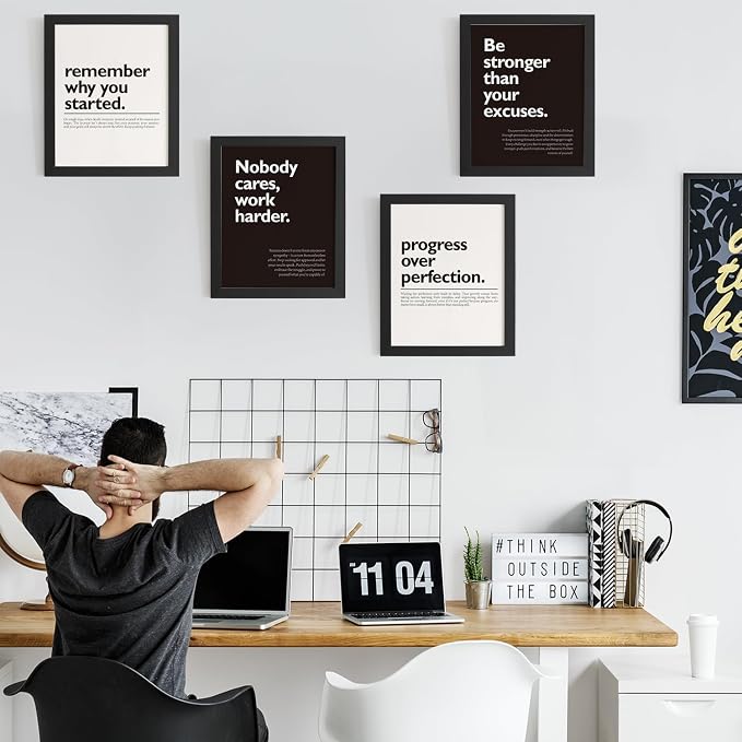 DSHFG Motivational Office Pictures Wall Decor Prints Set of 4, 8x10 Unframed - Image 3