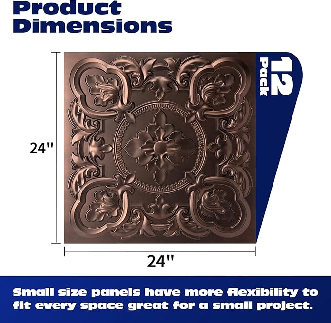 Art3dwallpanels 12 Pack Drop Ceiling Tiles, 24 x 24 Inch High Grade PVC 3D Wall - Image 2