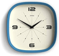 JONES CLOCKS® Pulsar wall Clock | Square Rounded Retro Clock | 10 inch | Blue | by JONESCLOCKS