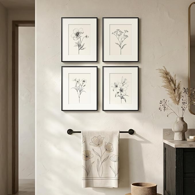 Framed Black and White Botanical Wall Art by Cuspin