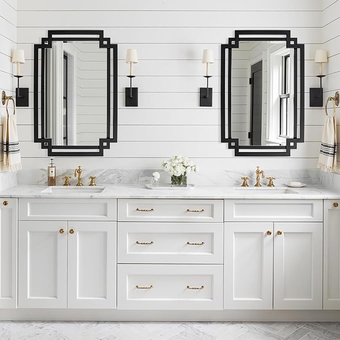 Black Decorative Mirror for Wall Decor, Contemporary Bathroom Mirror Above Sink - Image 6