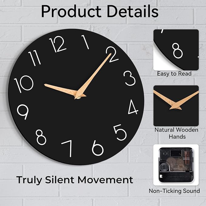 cicininc Wall Clock, Decorative Battery Operated Wall Clocks - Image 8