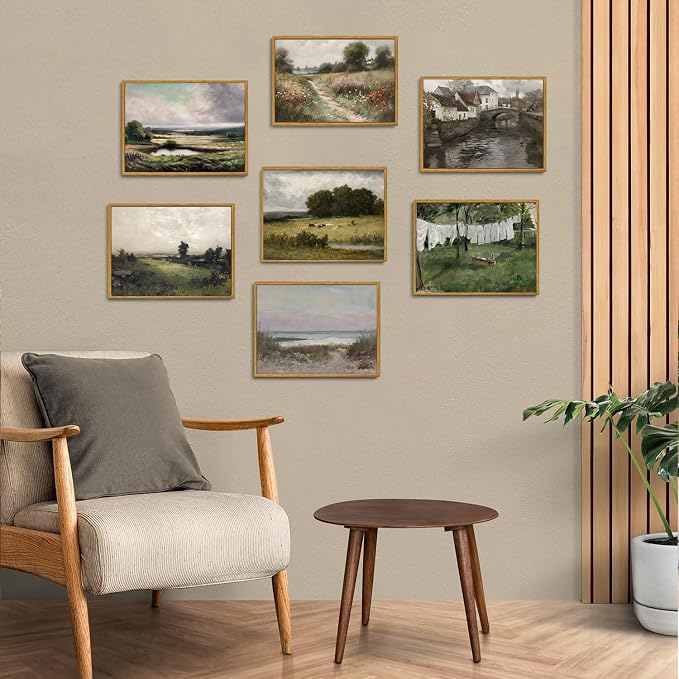 OIQArtOIQ Vintage Landscape Canvas Wall Art Framed Natural Scenery Painting - Image 6