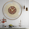 24 Inch Mid-Century Modern Wall Clock, Round Frame Metal Design by XGGJWW
