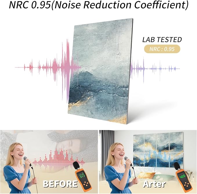 Art3d Soundproof Wall Panels 48"x32", Sound Absorbing Decorative Wall Panels - Image 3