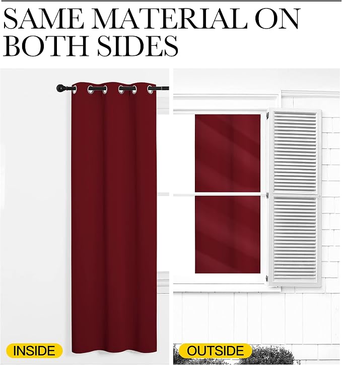 NICETOWN Burgundy Red Blackout Drapes - Image 4