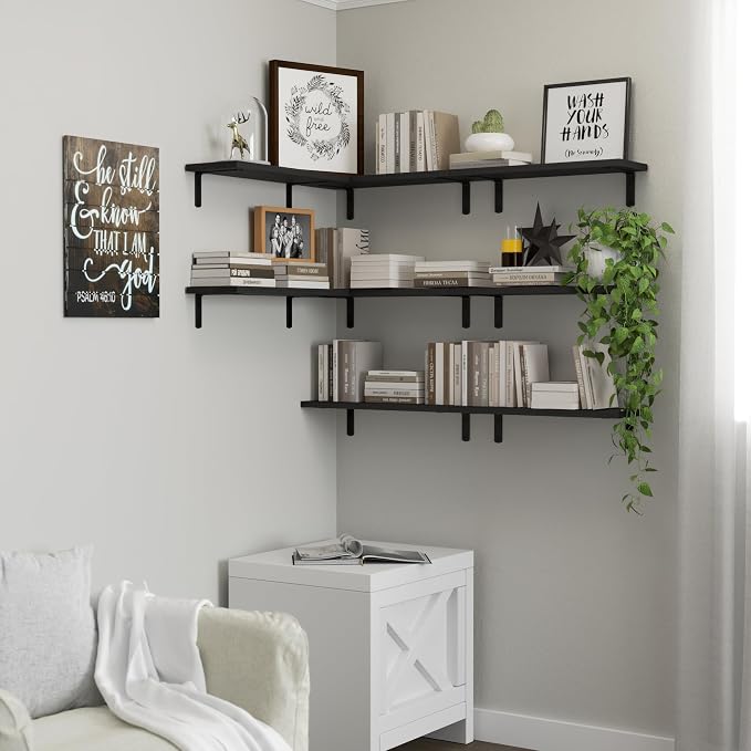 DOLLFIO Floating Shelves, 8 Sets Wooden Floating Shelves - Image 6