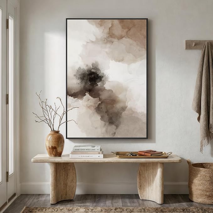 Extra Large Framed Neutral Abstract Wall Art - Image 4