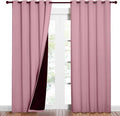 NICETOWN Crystal Pink Full Shade Curtain Panels, Pair of Energy Smart & Noise by NICETOWN