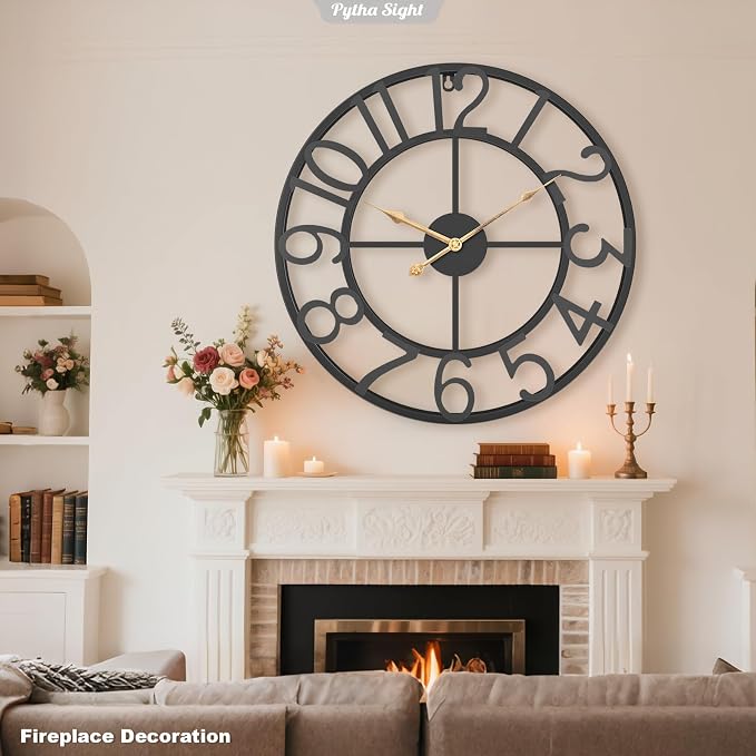 Pytha Sight 30 Inch Extra Large Giant Wall Clock, Oversized Round Silent - Image 6
