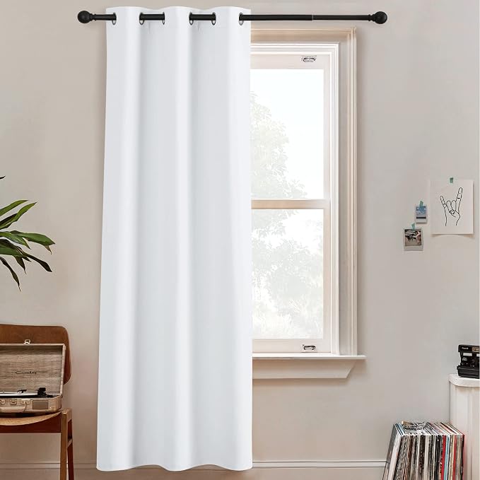 RYB HOME White Curtains 108 inches Long Room Darkening Room Seperating Divider by RYBHOME