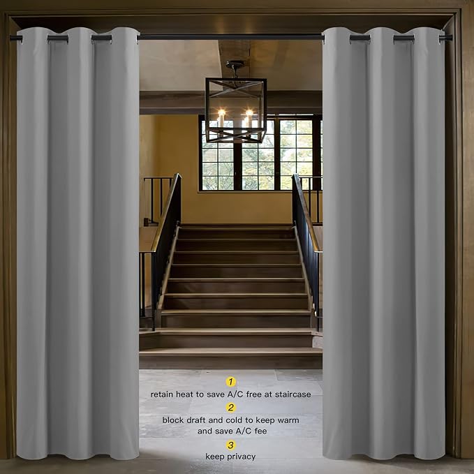 NICETOWN Faux Folding Accordion Doors, Front Door Curtains, Privacy Blackout - Image 2