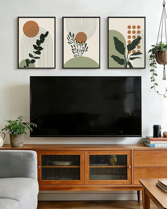 PHOPAGO Boho Plant Wall Art Green Botanical Bohemain Framed Wall Printing - Image 6