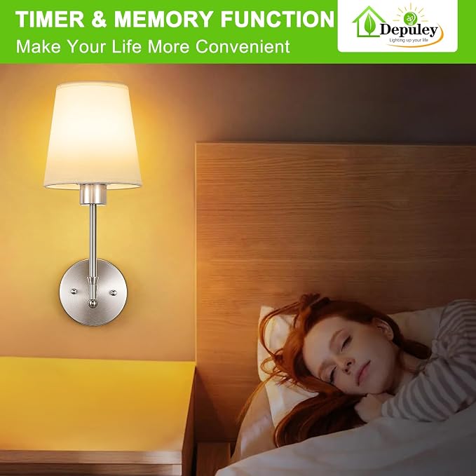 Depuley Battery Operated Wall Sconce: Set of 2 Wireless Wall Lights - Image 6