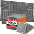 24 Pack Acoustic Panels – Sound Proof Foam Panels by TOUO