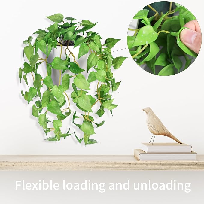 Artificial Hanging Potted Plants Set of 2, Fake Eucalyptus Vine Plant - Image 5