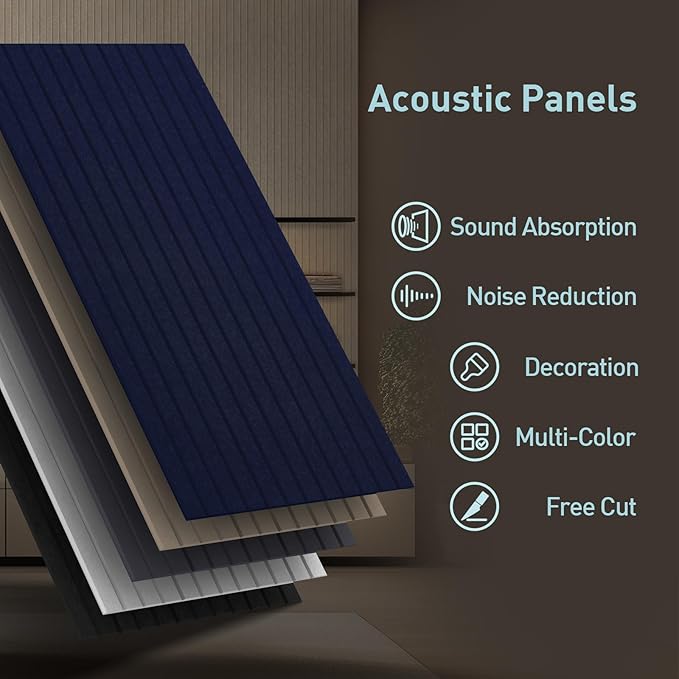 6 Pack Acoustic Wall Panels, 47.2" X 23.6" Sound Absorbing Panels, Decorative - Image 5