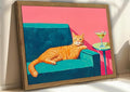 Funny Cat Wall Art Orange Cat by WARTHZwallart