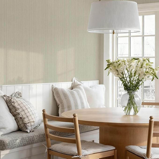 YXTII 20.8" x 393.7" Grasscloth Peel and Stick Wallpaper, Textured Wallpaper - Image 3