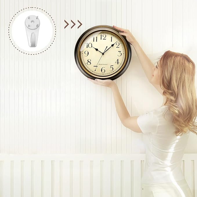 Plumeet Metal Wall Clock, Arabic Numerals, Battery Operated - Image 5