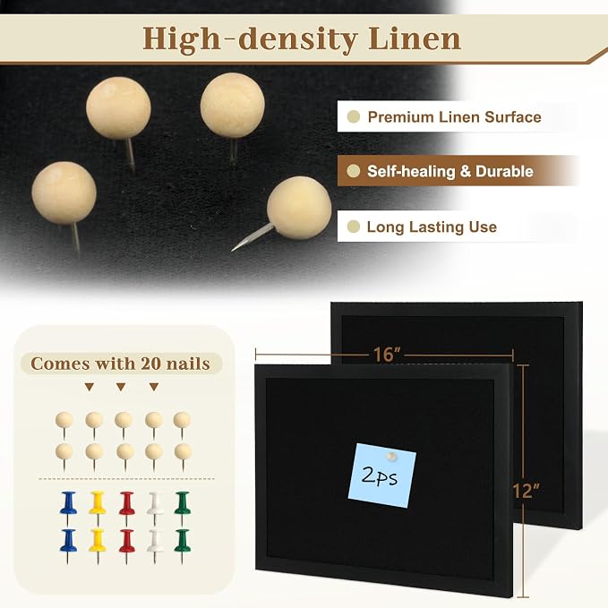 2-Pack Double-sided Black Cork Board - Image 3