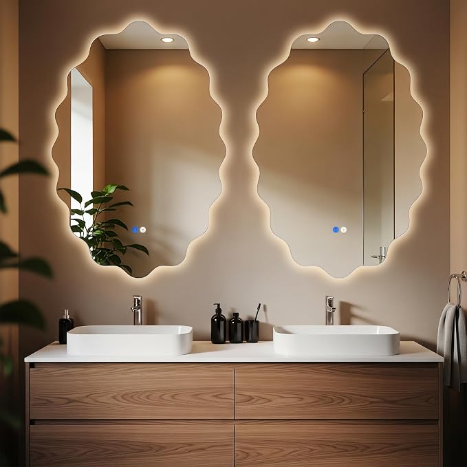 Dorlicecass Oval Wavy Led Bathroom Mirror- Vanity Mirror - Image 3