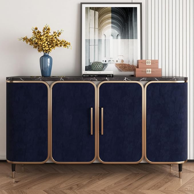 YENHOME Self Adhesive Blue Felt Fabric Wallpaper Peel and Stick 17.7"X118" Blue - Image 3