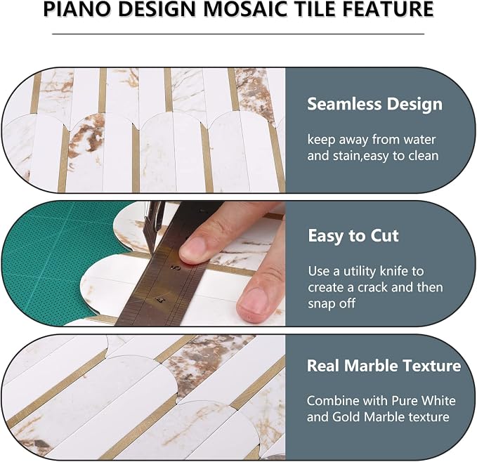Vamos Tile Peel and Stick Backsplash Seamless Tile, 10 Sheets Stick on - Image 9