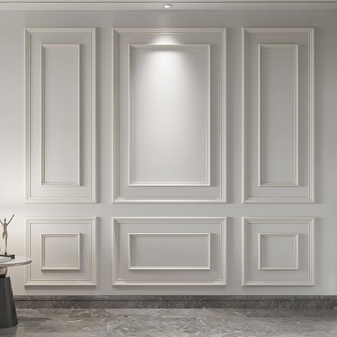 Art3d Premade Bilinear Frame Accent Molding Set, Pre-Cut Decorative Wainscoting by Art3d