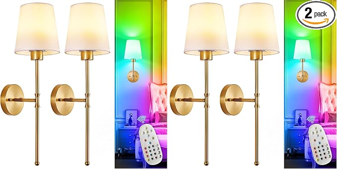 Depuley Battery Operated Wall Sconce: Set of 2 Wireless Wall Lights by Depuley