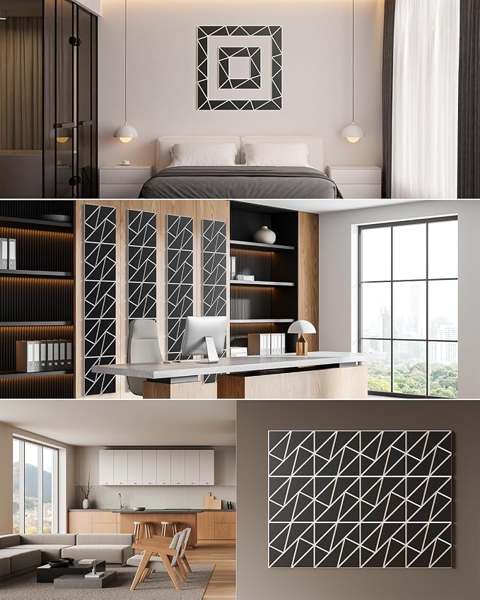 12-Pack Felt Acoustic Panels, Peel & Stick Sound Proof Foam Panels - Image 6