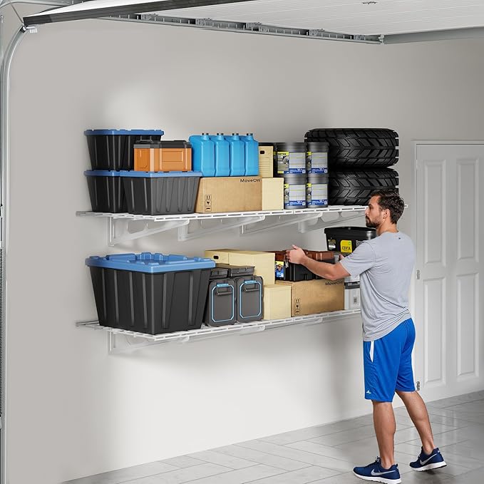 FLEXIMOUNTS 2-Pack 2x6ft Garage Shelving 24-inch-by-72-inch Heavy Duty Wall - Image 2